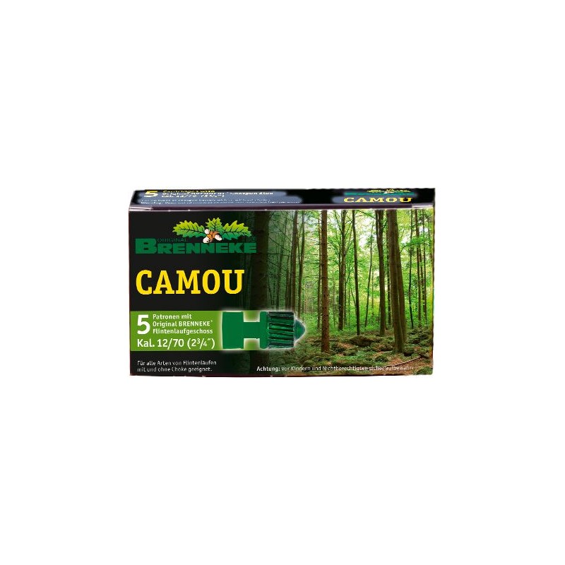 CARTUCHO BALA BRENNEKE CAL. 12/70 CAZA 28,4GR.MOD CAMOU 5 UNID.