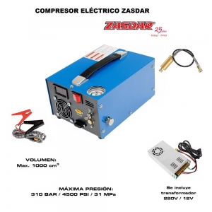 COMPRESOR ELECTRICO 12V/220V PARA PCP 300BAR 1000CC