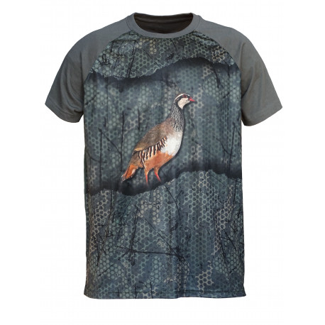 CAMISETA "FOREST-PRINT" CAQUI 3D PERDIZ