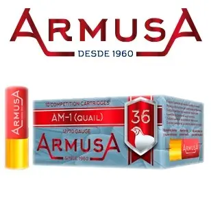 CARTUCHO ARMUSA AM-1 CODORNIZ COMP.  36GR 