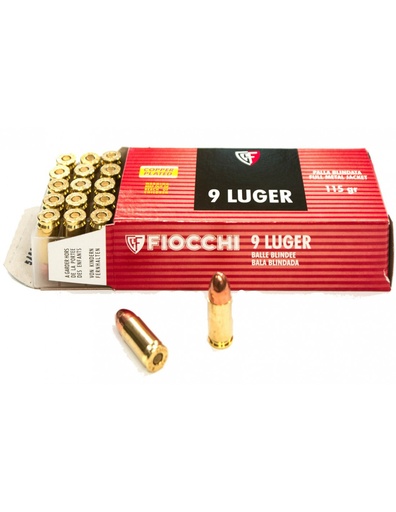 BALA FIOCCHI 9MM PARABELUM 115 GRAINS